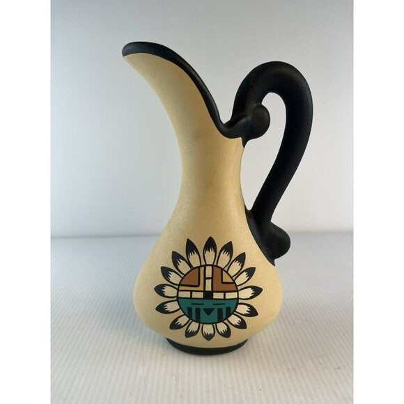 KOPA Sun God Art Pottery Pitcher Vase Arizona Signed Numbered - Picture 1 of 6
